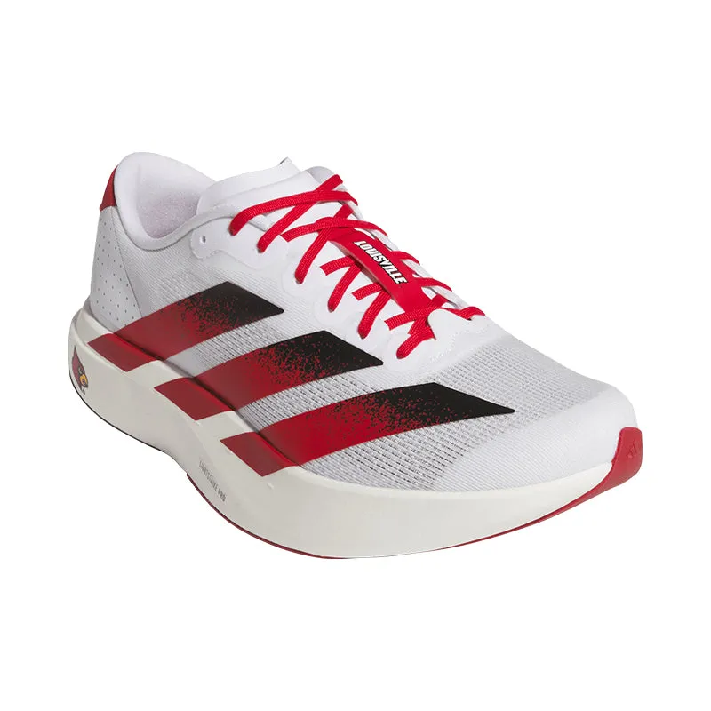 Men's Adizero EVO SL Louisville White/Red/Black Reinforced Heel Cup Seamless Fit Gym Workout
