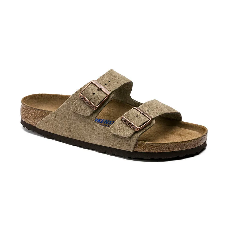 Men's Arizona Soft Footbed Taupe Suede Open Toe