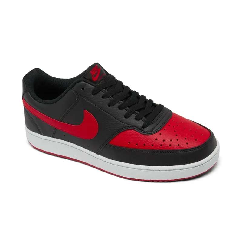 Men's Court Vision Low Next Nature Black/Red/White Fresh Drop Seamless Fit Running Errands