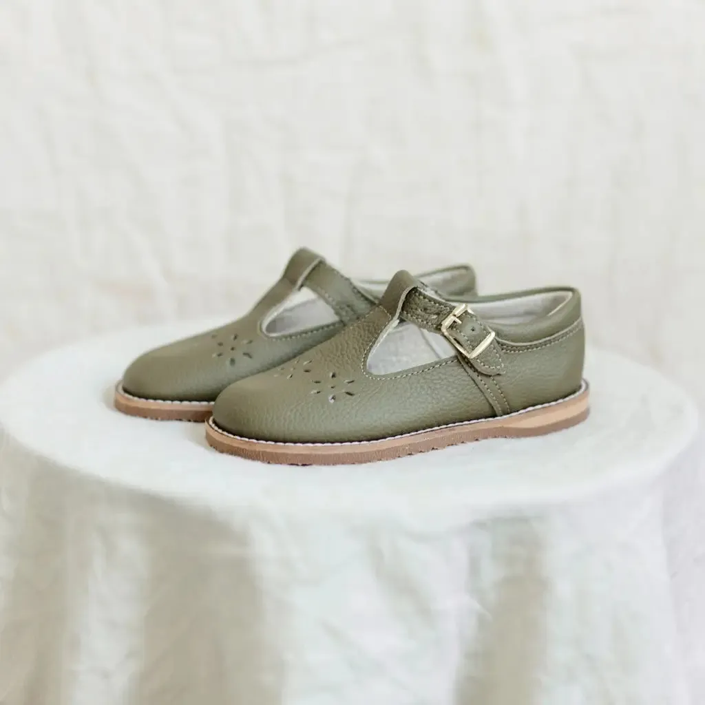 Kids' slippers Flora T-Strap - Pine