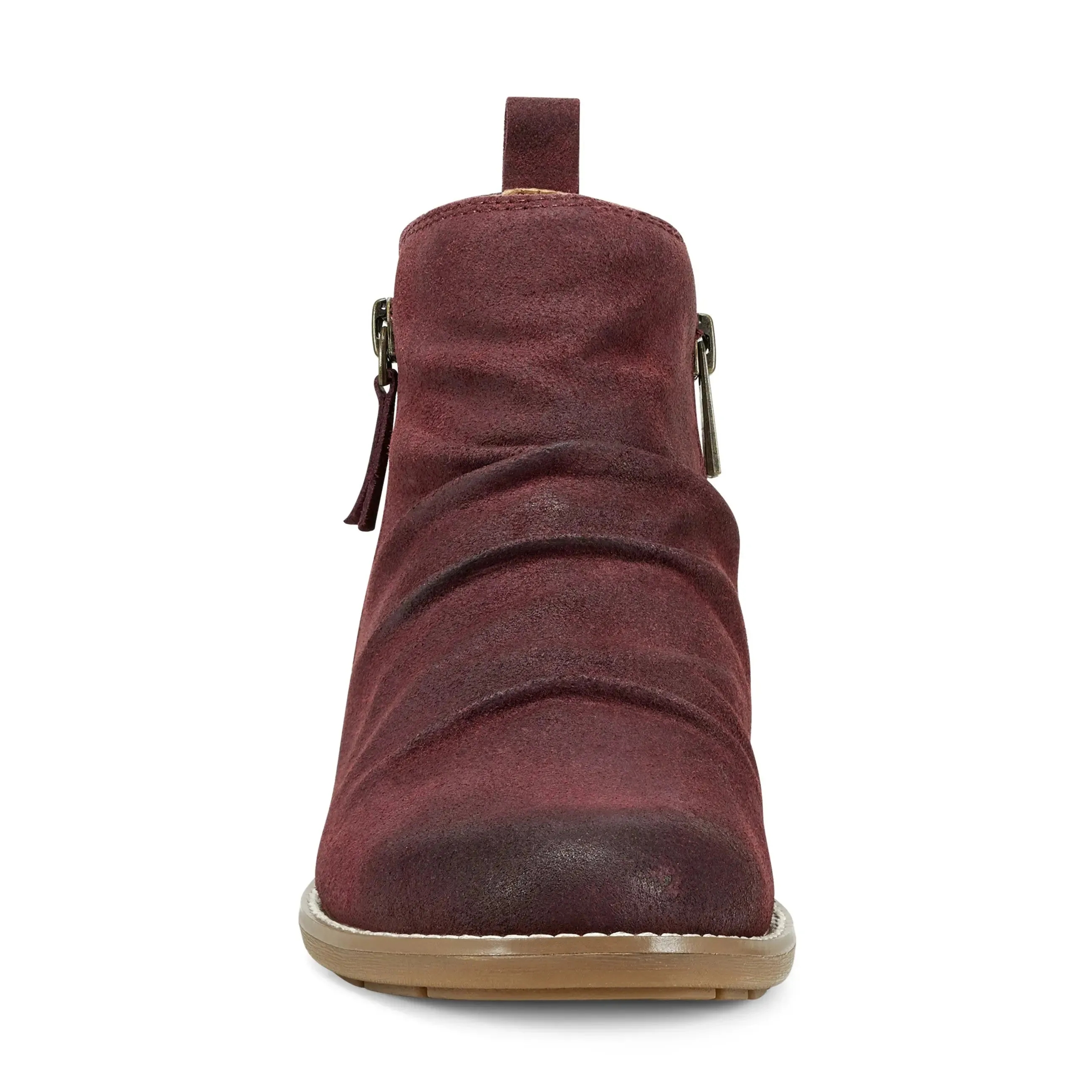 Nadya Round Toe Ruched Casual Booties High Traction All Day Worker