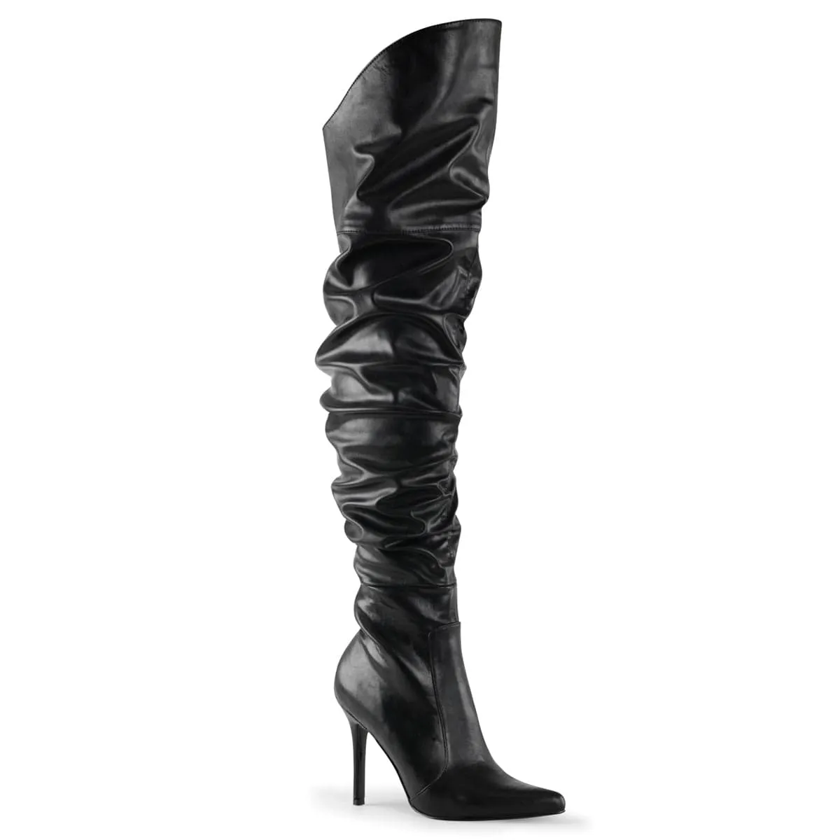 CLASSIQUE-3011 Black Faux Leather Rock Star