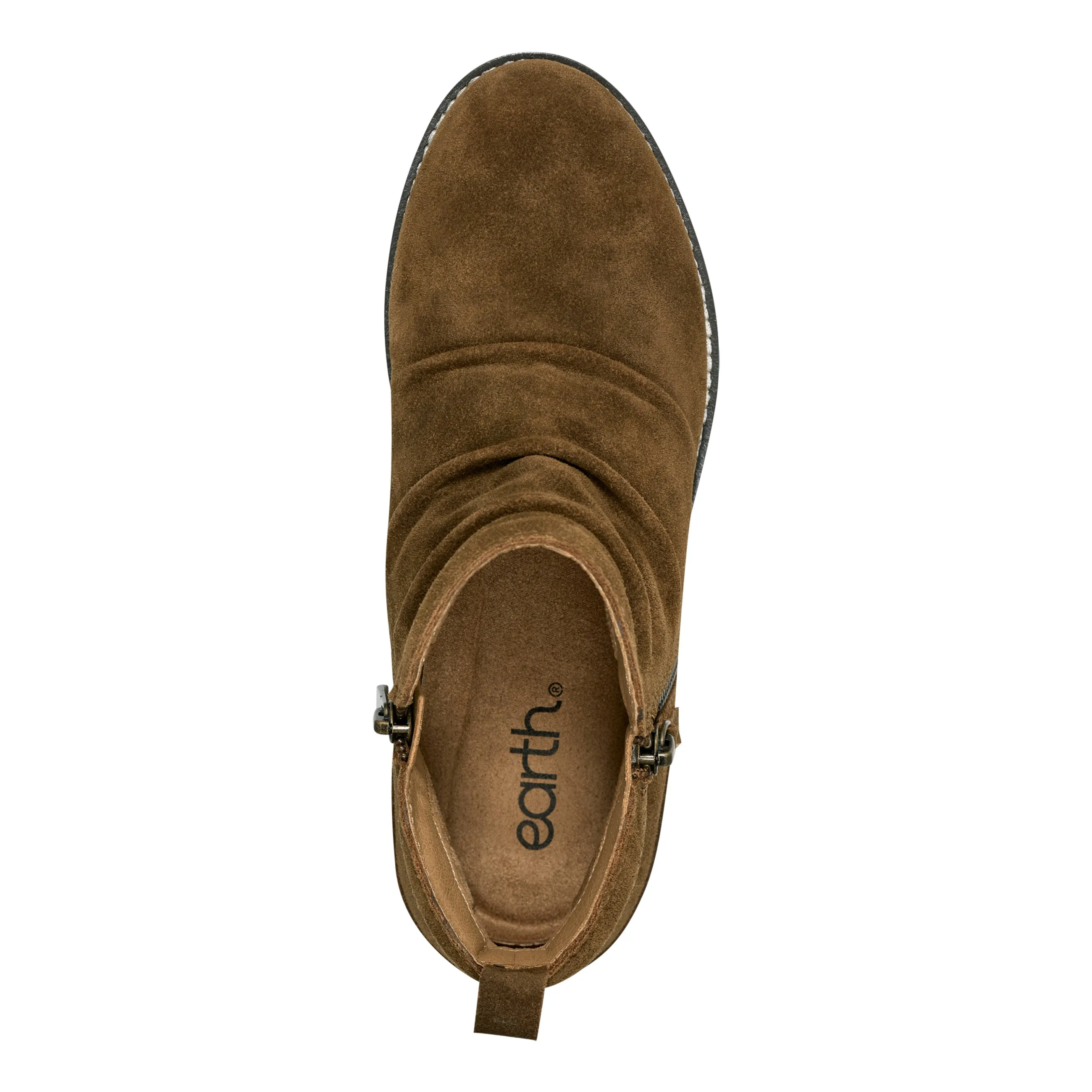 Anti Odor Work Commute Nadya Round Toe Ruched Casual Booties