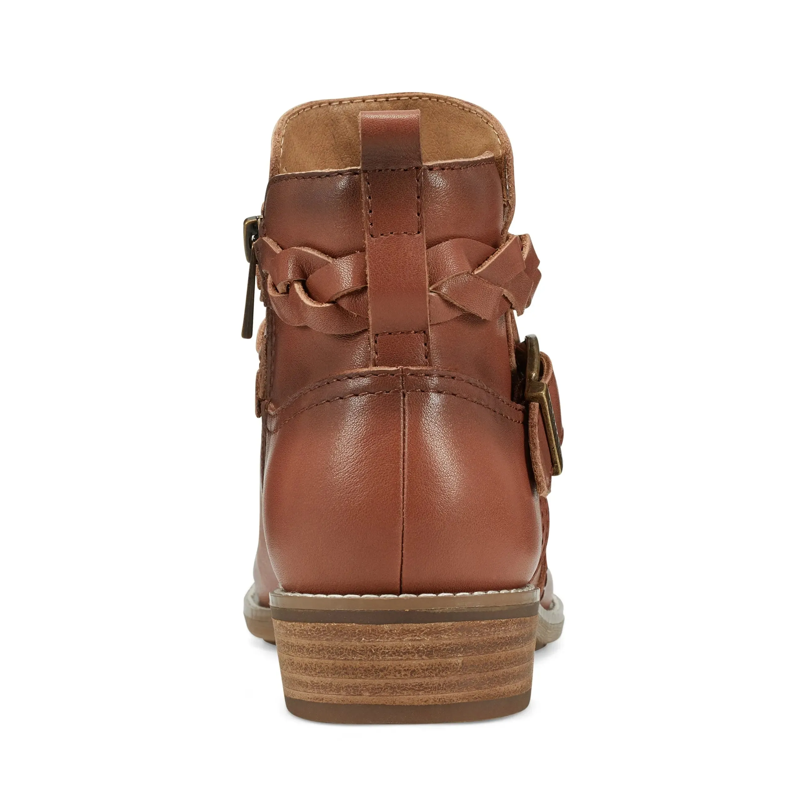 Travel Friendly Nicole Round Toe Stacked Heel Casual Booties