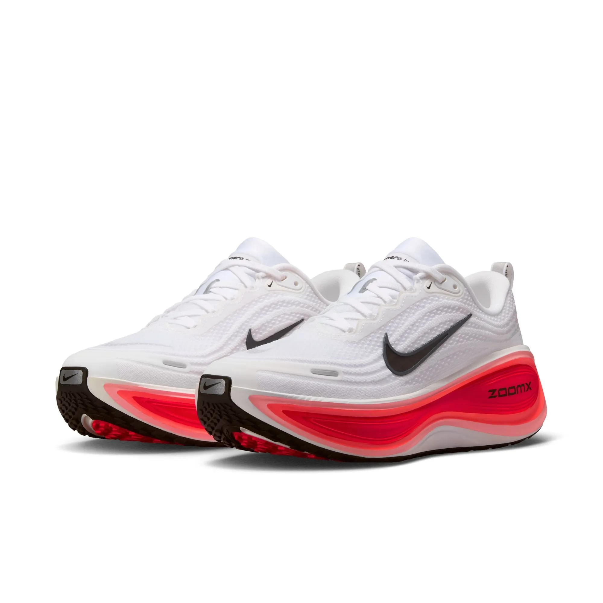 Rapid pace Nike Vomero Plus Men's Road Running Shoes Color: White/black-bright Crimson Style: HV8150-100