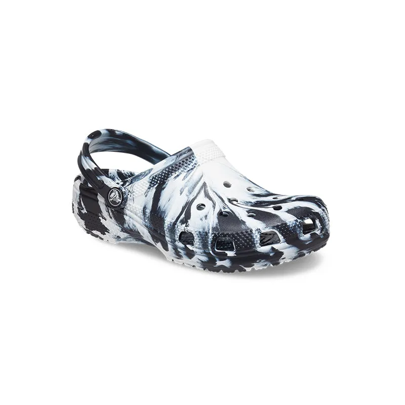 Kid's Preschool Classic Marbled Clog Black/White Feather Light Travel Enthusiasts