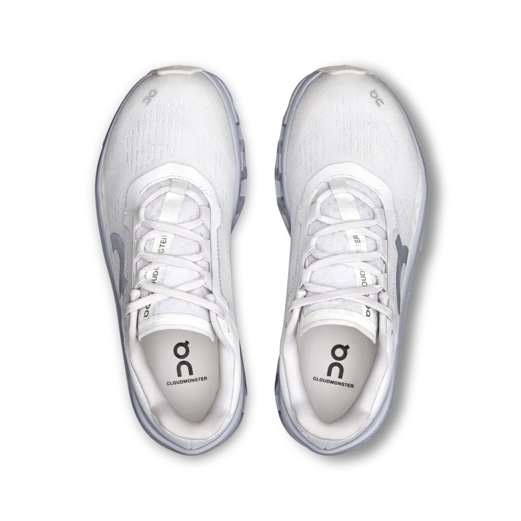 ON Cloudmonster Women  White | Glacier 61.97649 Comfort Walk Wind Chill