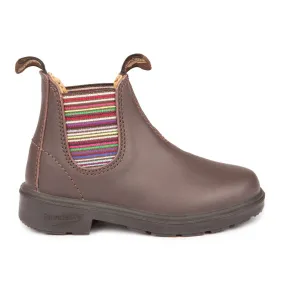 Easy To Clean BLUNDSTONE 1413- Kid Brown Striped Elastic