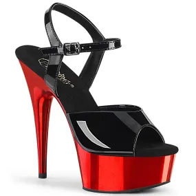 Cushioned DELIGHT-609 Black Patent/Red Chrome