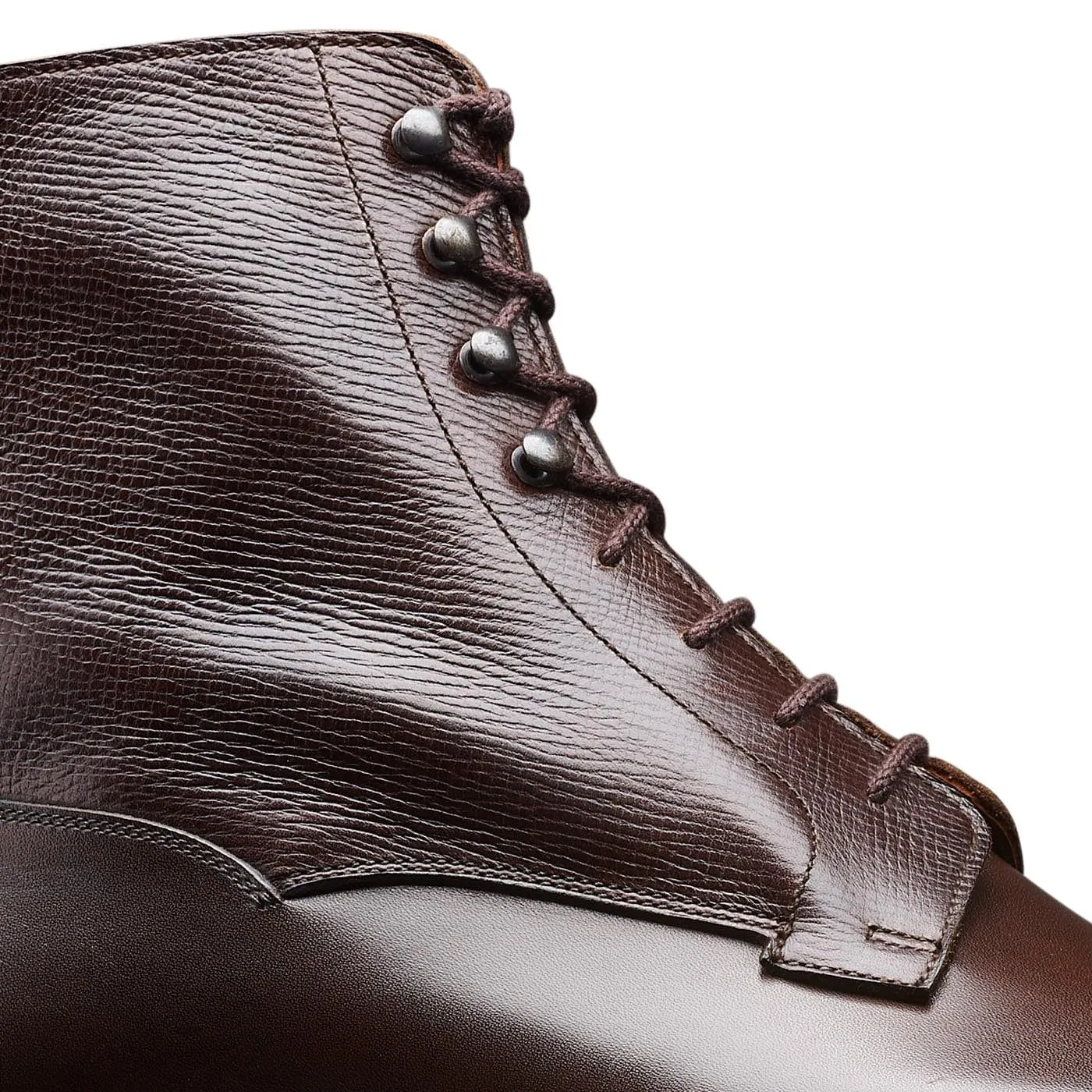 Heat-resistant Comfortable toe box Perth Coffee Antique Calf & Dark Brown Willow Grain