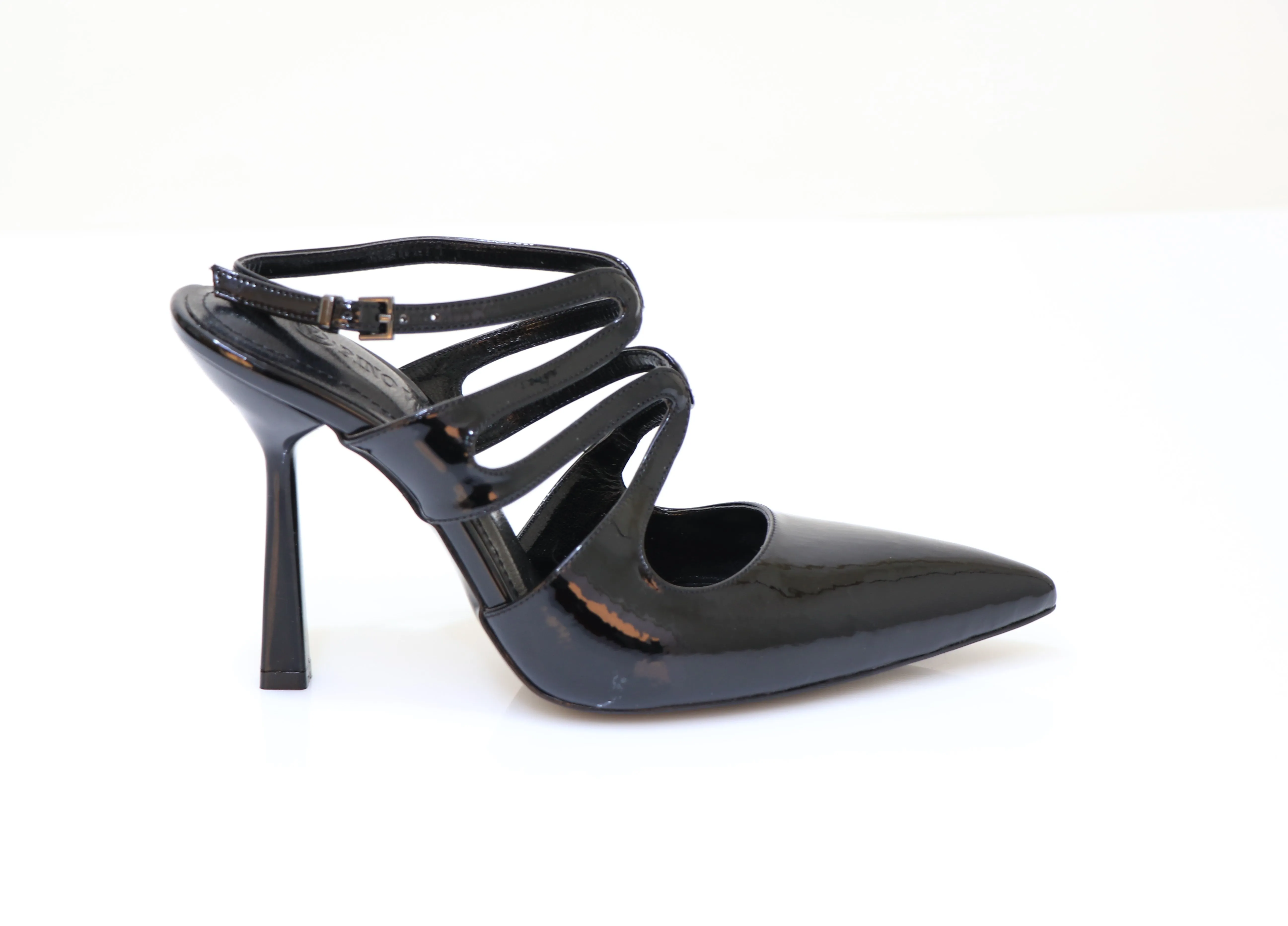 PINO VERDE Shiny Heels Open Toe Evening Pumps Narrow Fit