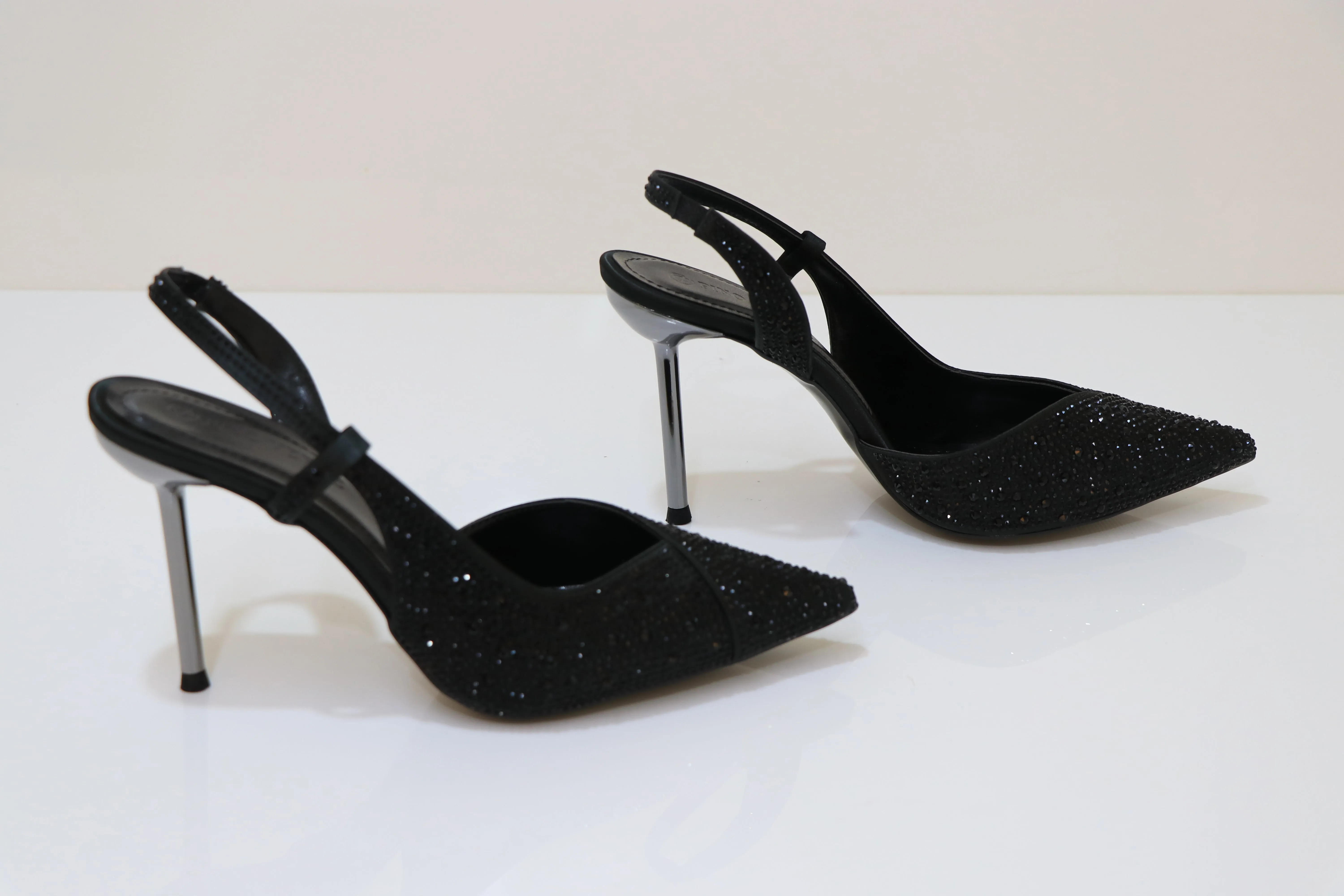 PINO VERDE Strass Embellished Sandals Non Slip Decorative High Heels