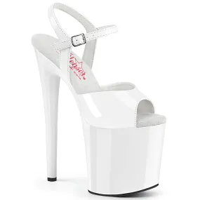 NAUGHTY-809 White Patent/White Suede Material Effortless Pair