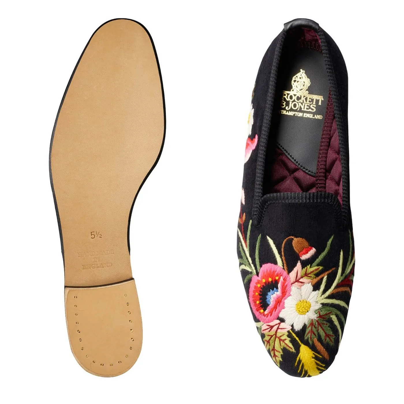 Quick Fit Sandals Seamless Design Poppies Black Velvet