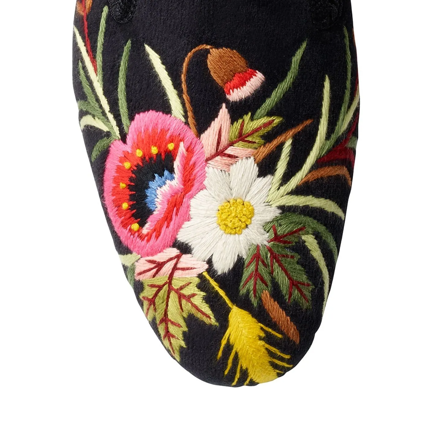Anti Slip Feature Eva Midsole Poppies Black Velvet