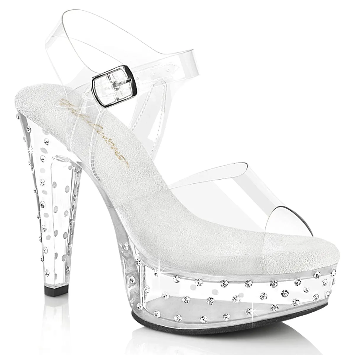 MARTINI-508SDT Clear/Clear Soft Leather Smart Casual Heels