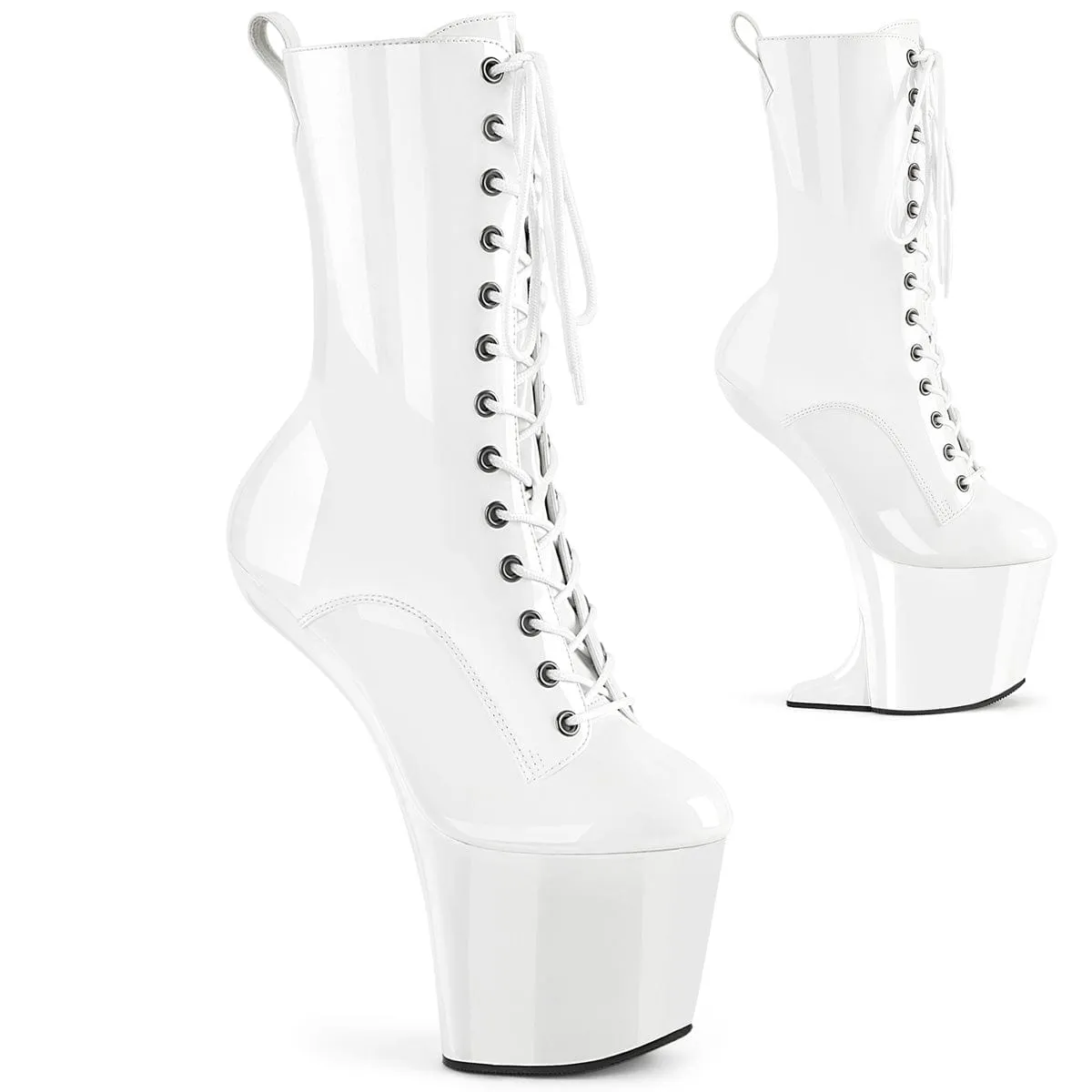CRAZE-1040 White Patent/White Gloss Shine