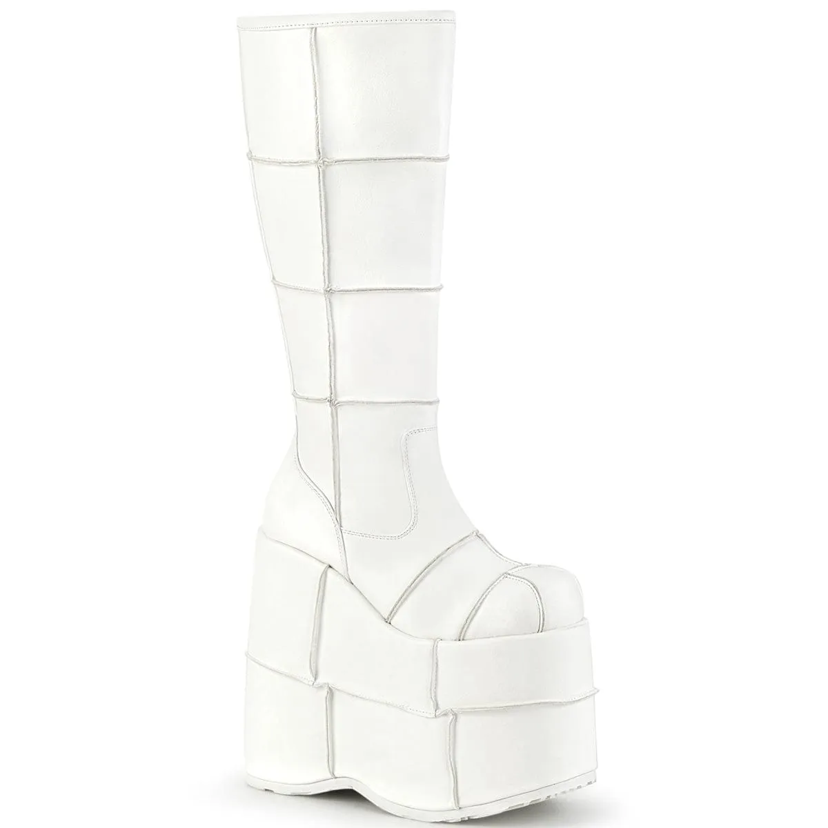 Island Step STACK-301 White Vegan Leather