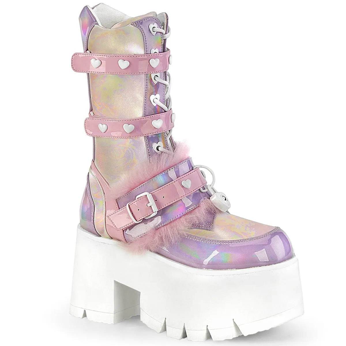ASHES-120 Baby Pink-Lavender Hologram graphic Patent Urban Feel Hiking