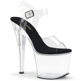 Chic Footwear for Summer Holiday Time RADIANT-708 Clear-Black/Clear