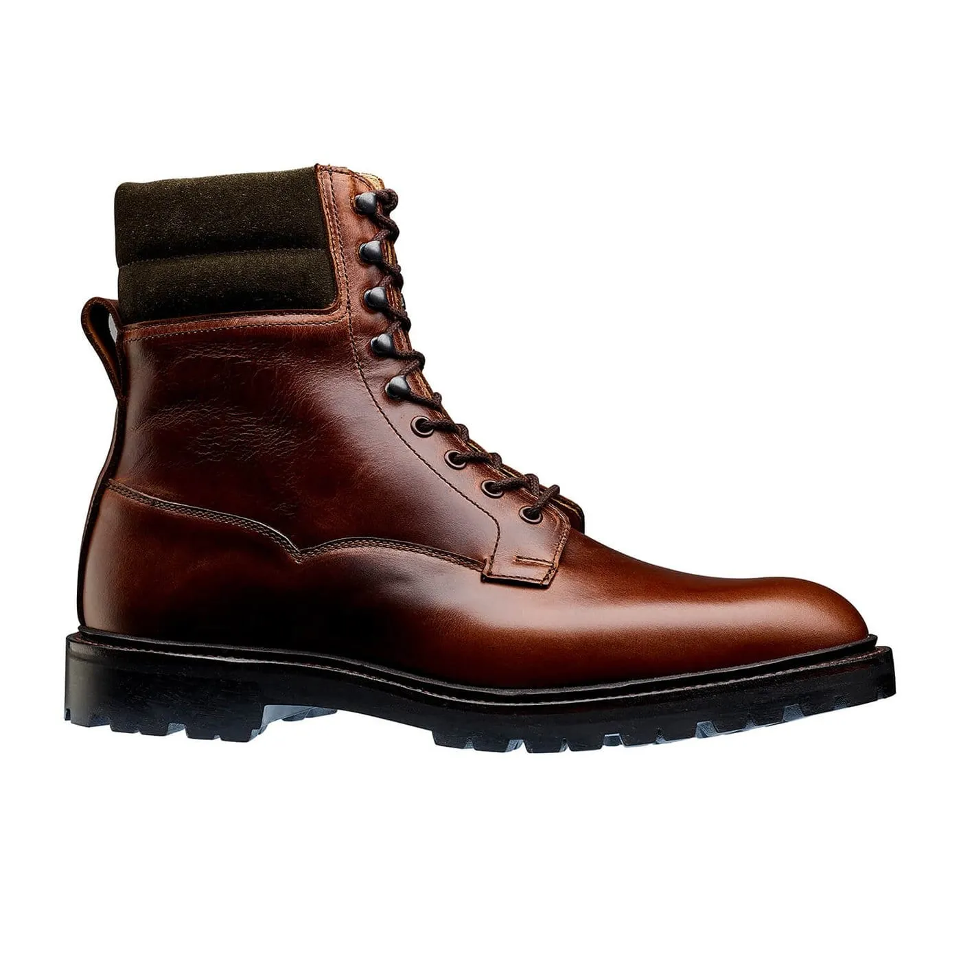 ReinforcedToe Ross Chocolate Hurricane Hide & Earth Green Suede Collar