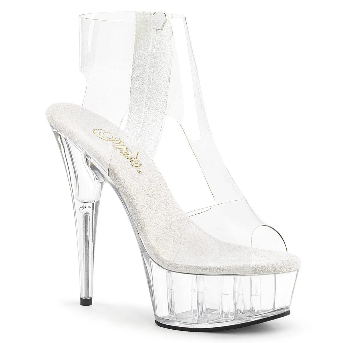 DELIGHT-633 Clear/Clear Chic Booties