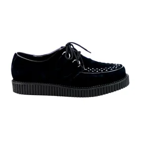 Fine Stitching Two Tone CREEPER-602S Black Suede