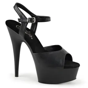 DELIGHT-609 Black Faux Leather/Black Matte Trend Alert fashionable footwear
