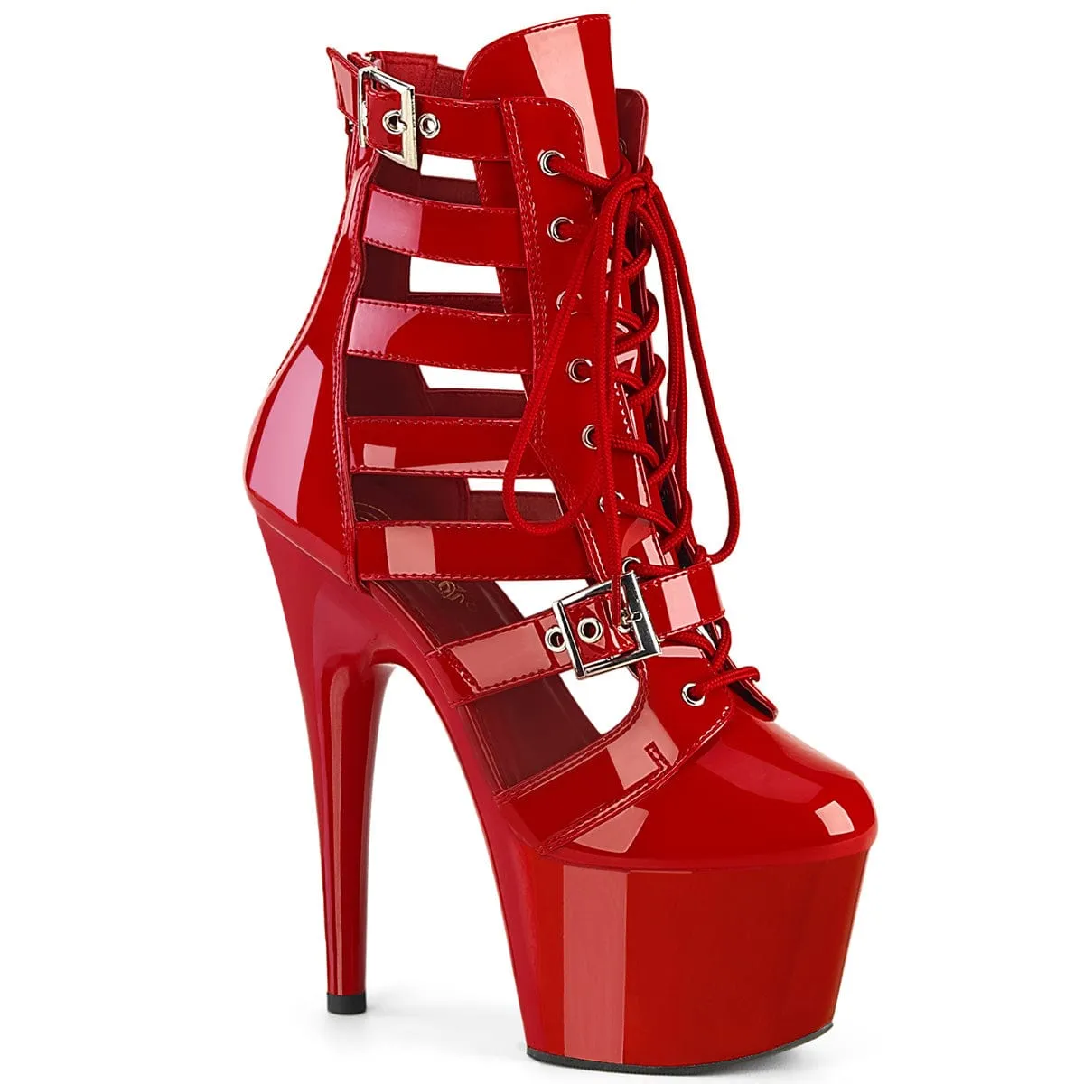 ADORE-1013MST Red Patent/Red Elastic Gusset