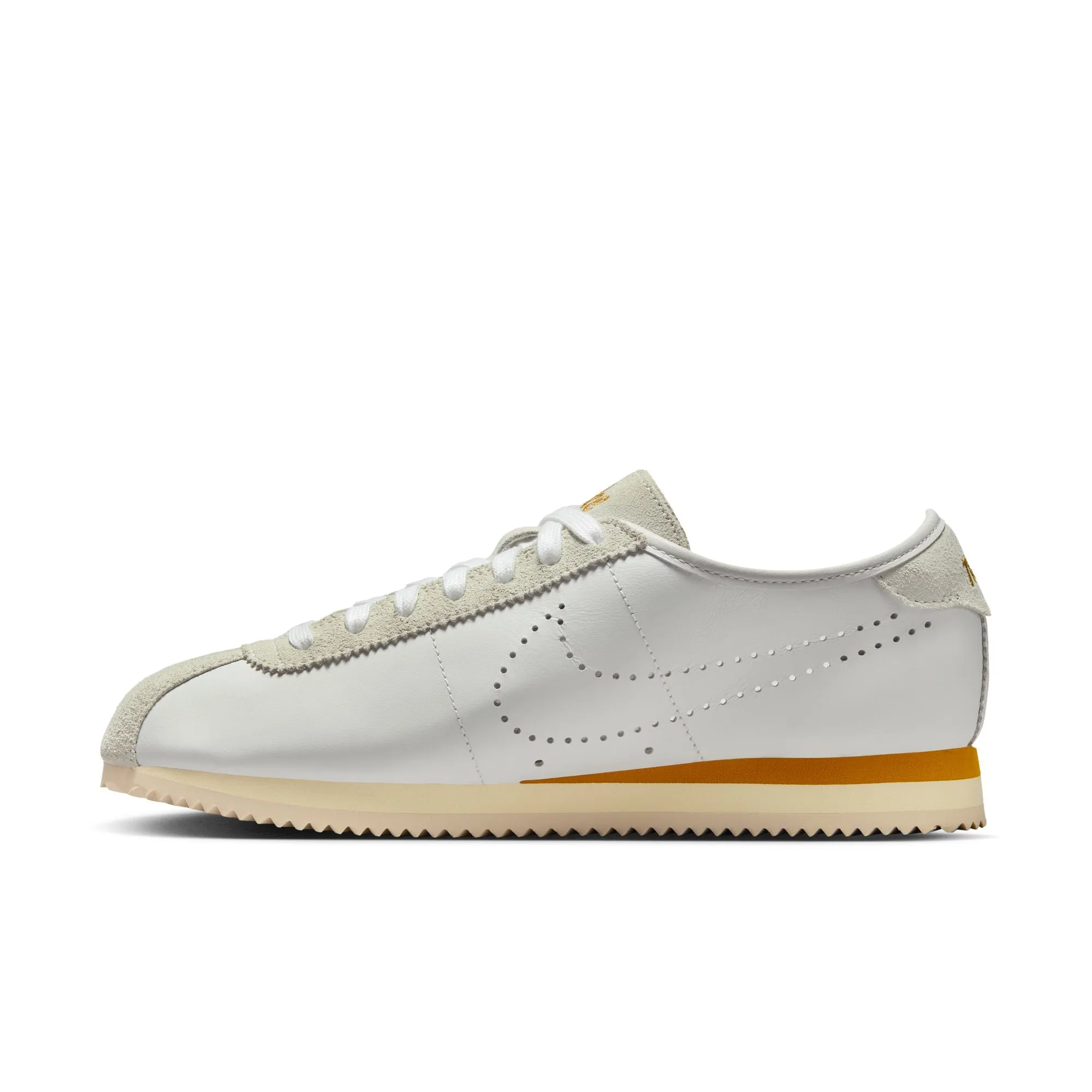 Women's Nike Cortez Leather  Color: White/bronze-light Bone-coconut Milk Style: HQ1841-100 Elastic Sling