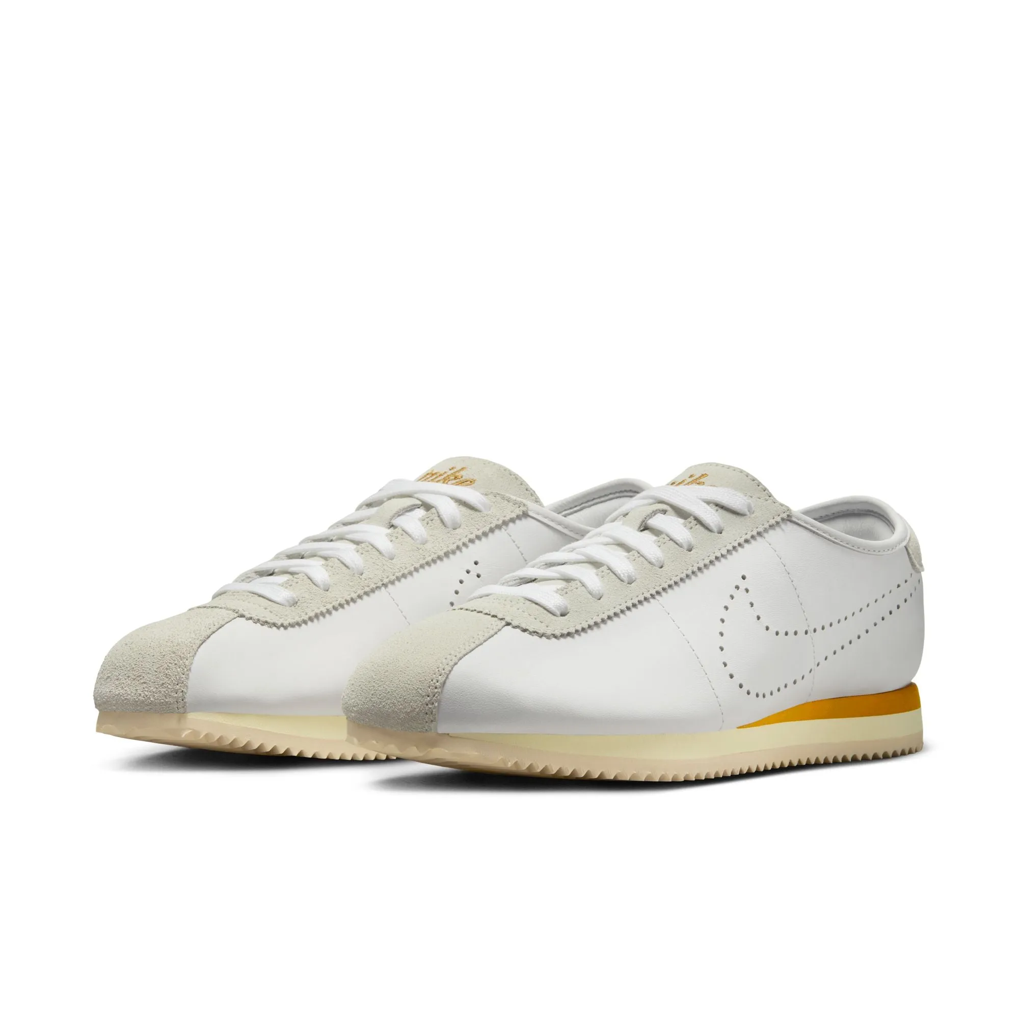 Women's Nike Cortez Leather  Color: White/bronze-light Bone-coconut Milk Style: HQ1841-100 Comfort Enhancement