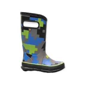 Crisp Look Functional Build Rainboot Big Camo - Black and Green