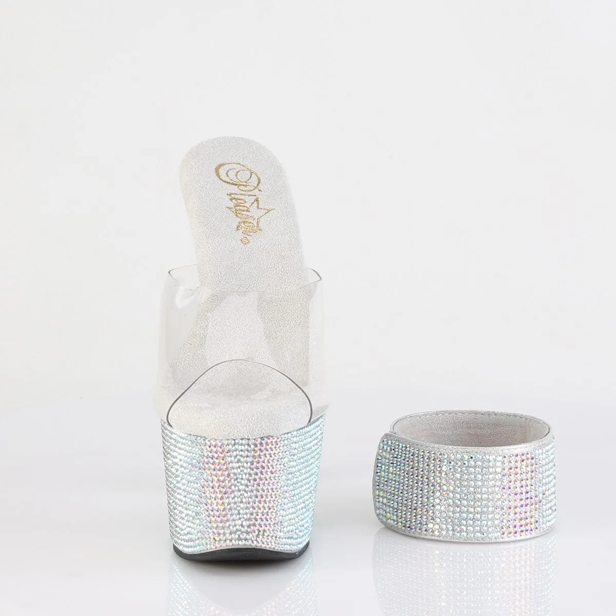 Flexible Outdoor Footwear BEJEWELED-712RS Clear/Silver Multi Rhinestones