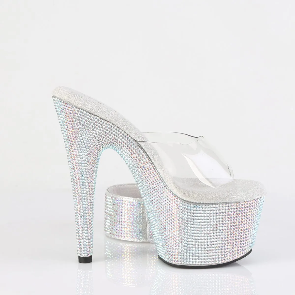 BEJEWELED-712RS Clear/Silver Multi Rhinestones Breathable Upper