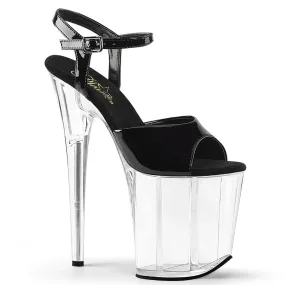 FLAMINGO-809 Black Patent/Clear Toe Freedom Chic Style