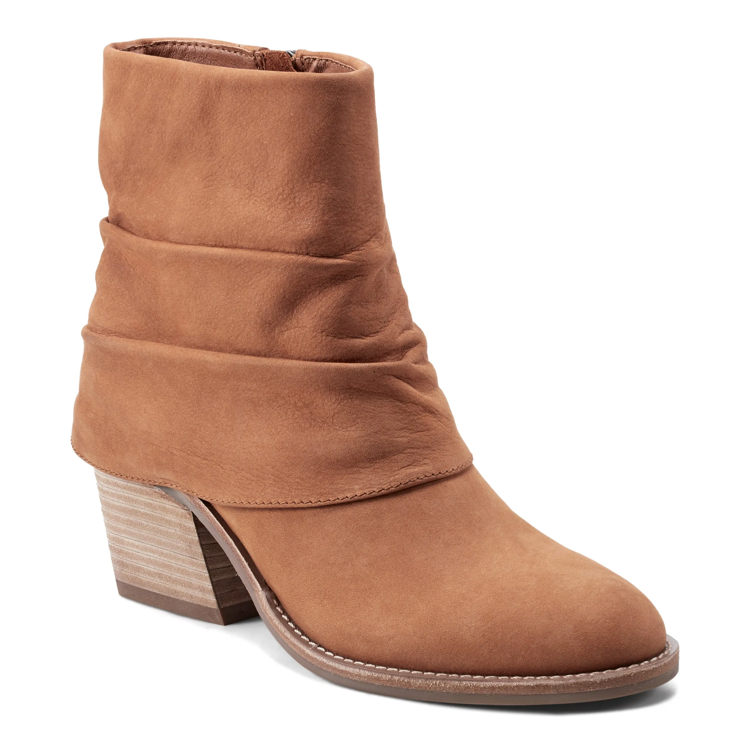 Work Ready Savvy Block Heel Ruched Casual Booties