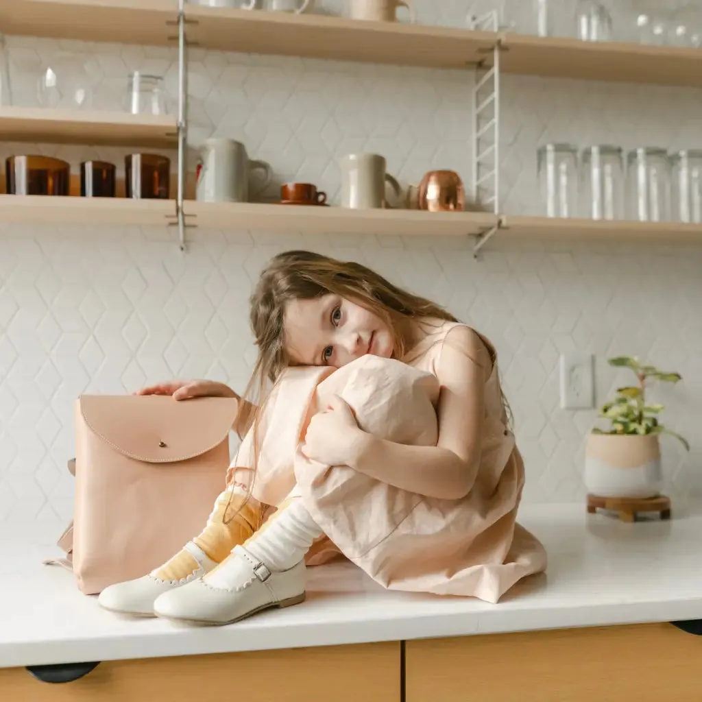 Scalloped Mary Jane - Pearl velcro