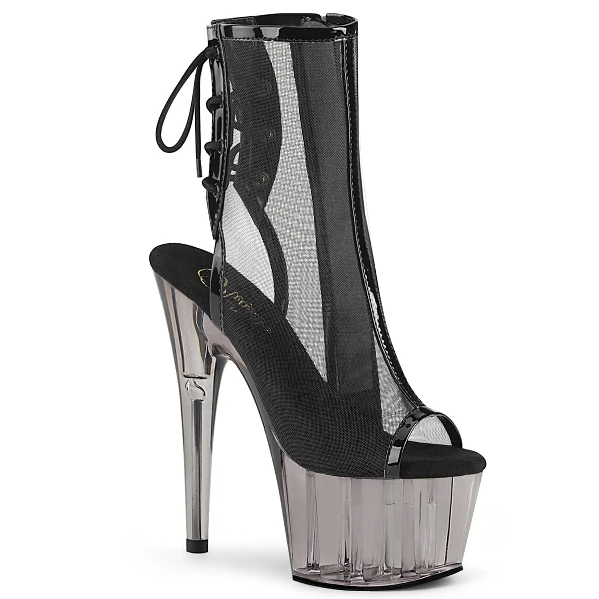 Padded ADORE-1018MSHT Black Patent -Mesh/Smoke Tinted