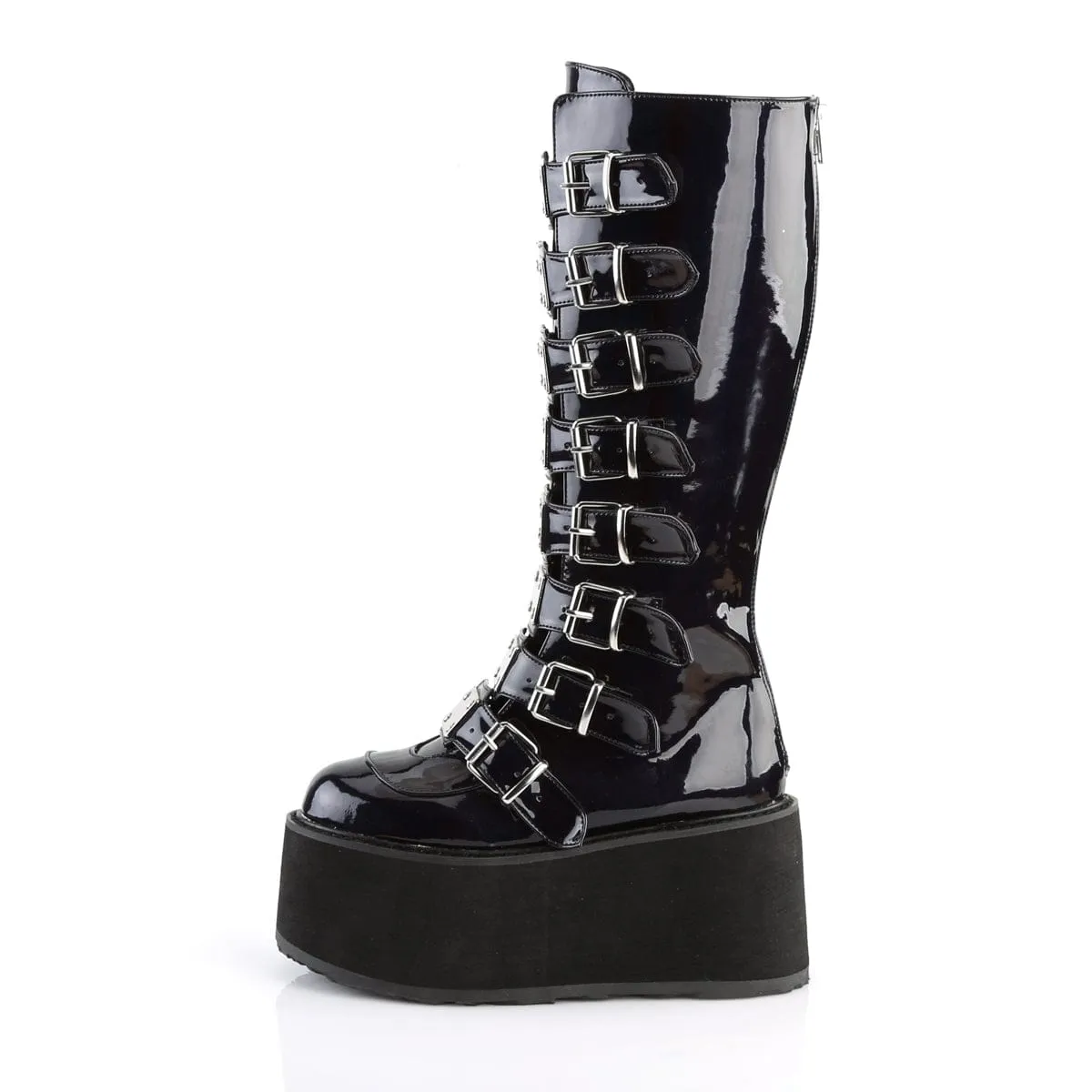 Minimalist Style Versatile Style DAMNED-318 Black Hologram Vegan Leather
