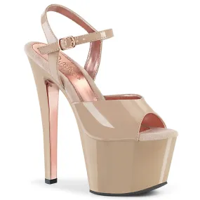 Air Trip Beaded SKY-309TT Nude Patent/Nude-Rose Gold Chrome