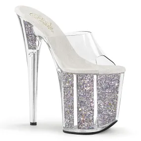 Fashionable Open-toe Sandals Look Sharp FLAMINGO-801G Clear/Silver Glitter