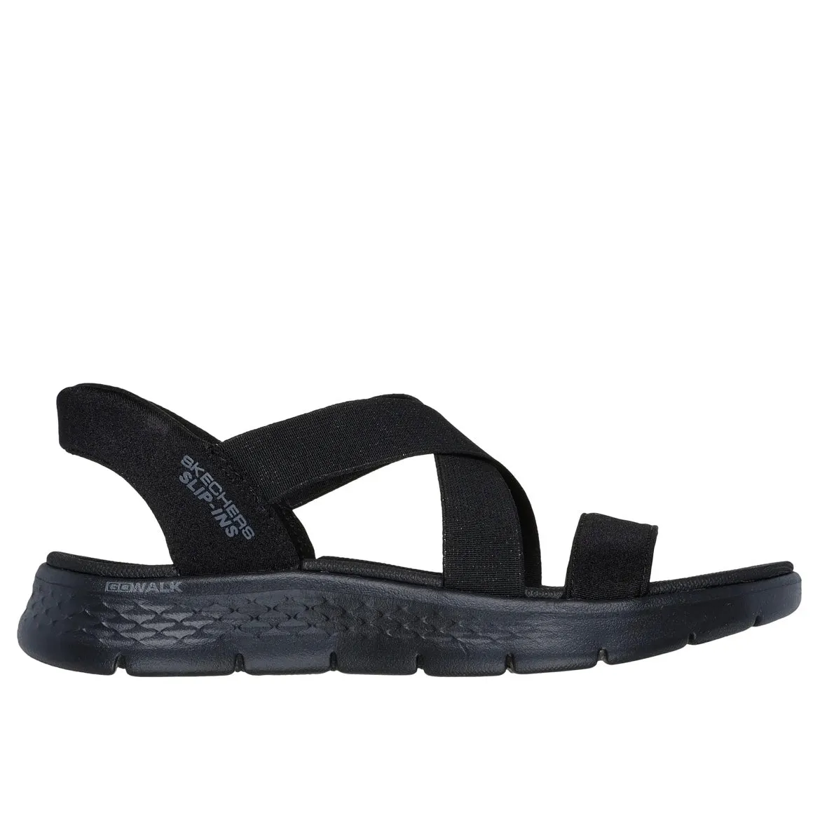 Slip-ins: GO WALK Flex Sandal - Glimmer - Black packable