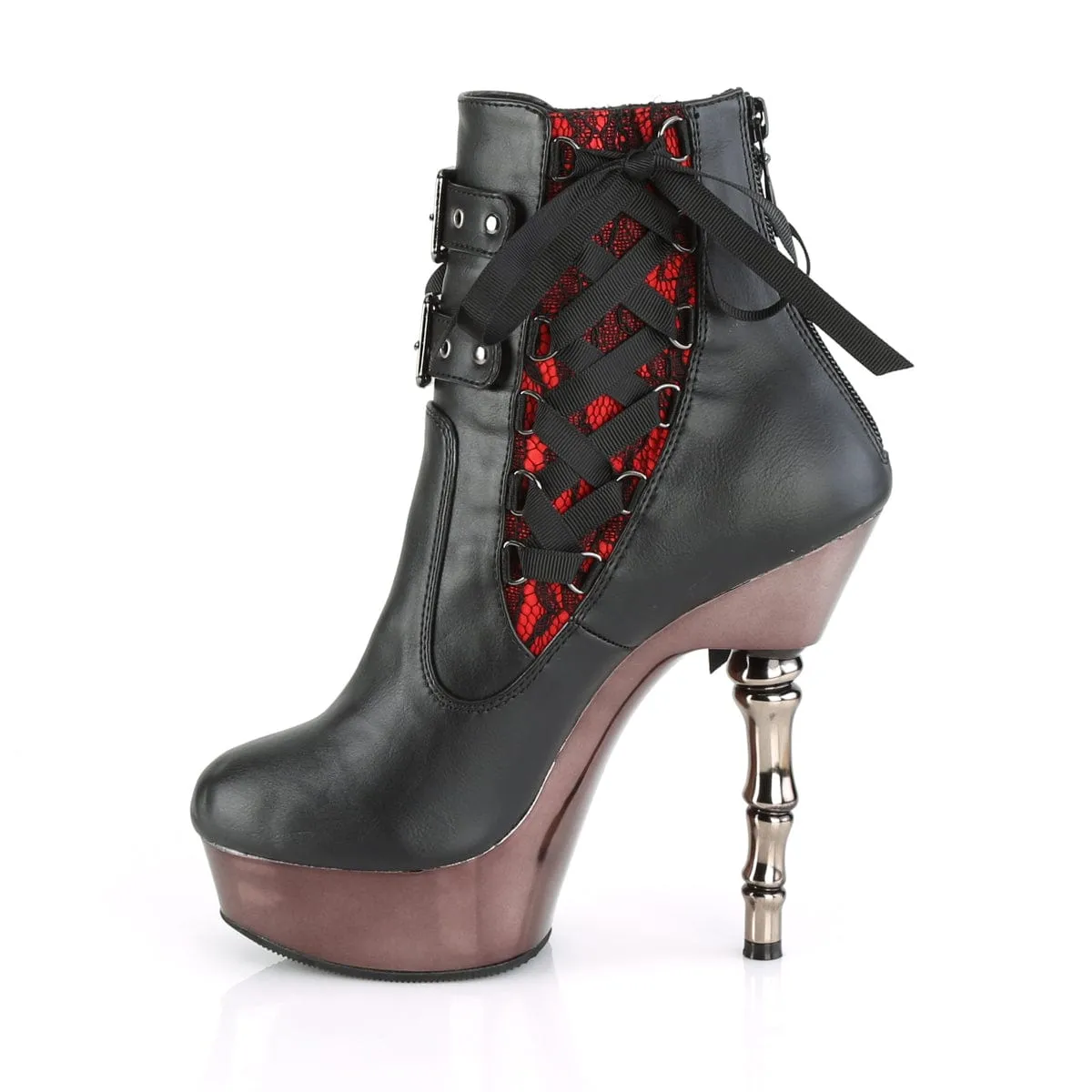 Simple Style Insulated Comfort MUERTO-1030 Black Faux Leather/Pewter Chrome Mid-Calf Boots