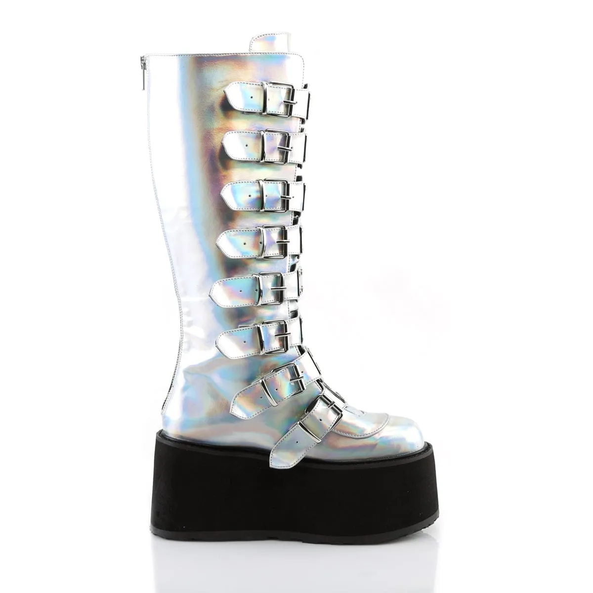 DAMNED-318 Silver Hologram Knee Boots Fashion Guy All-Terrain Use