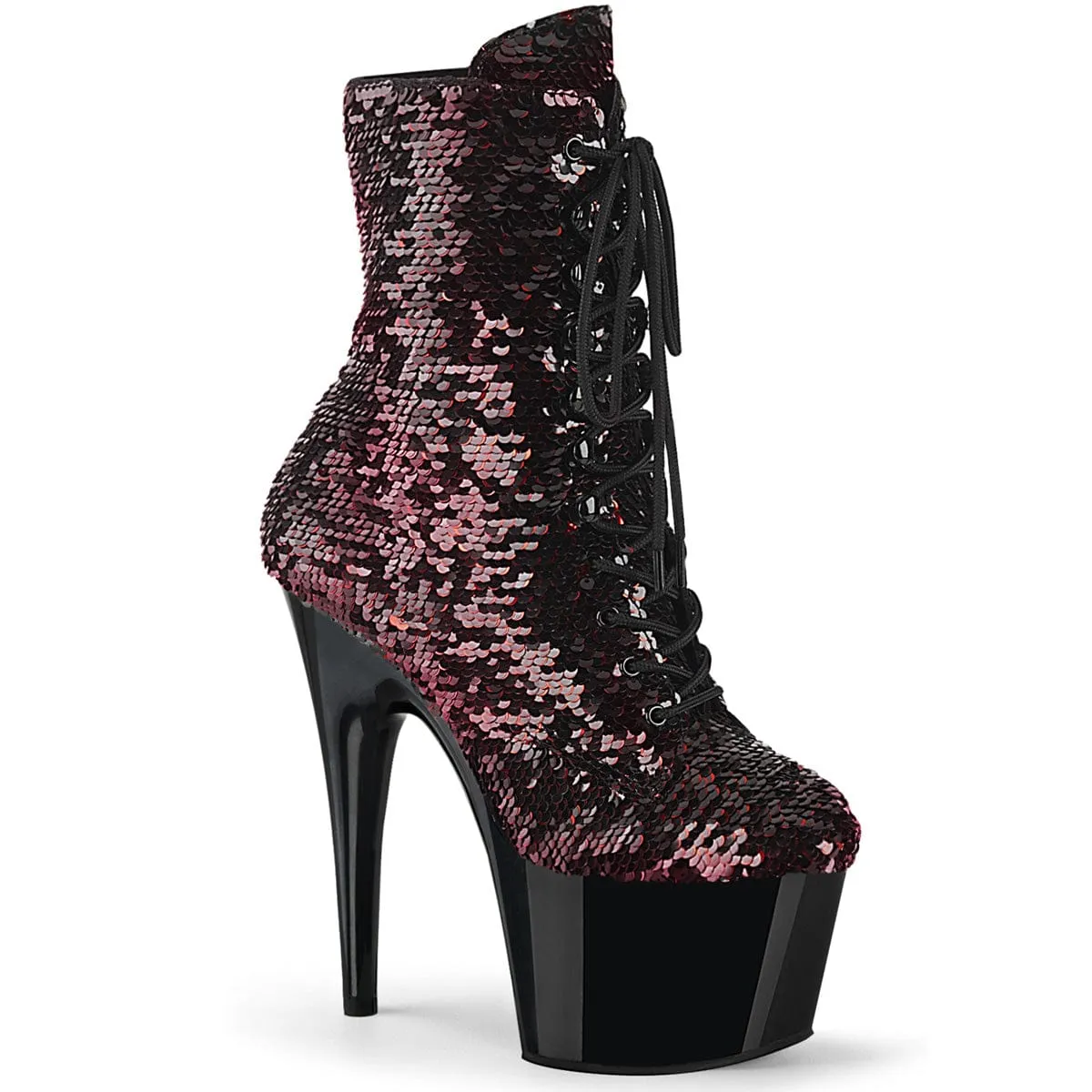 ADORE-1020SQ Black-Red Flip Sequins/Black Anti Abrasion Paris Glow