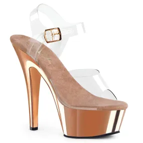 KISS-208 Clear/Rose Gold Chrome Foot-Friendly Shoes day trip