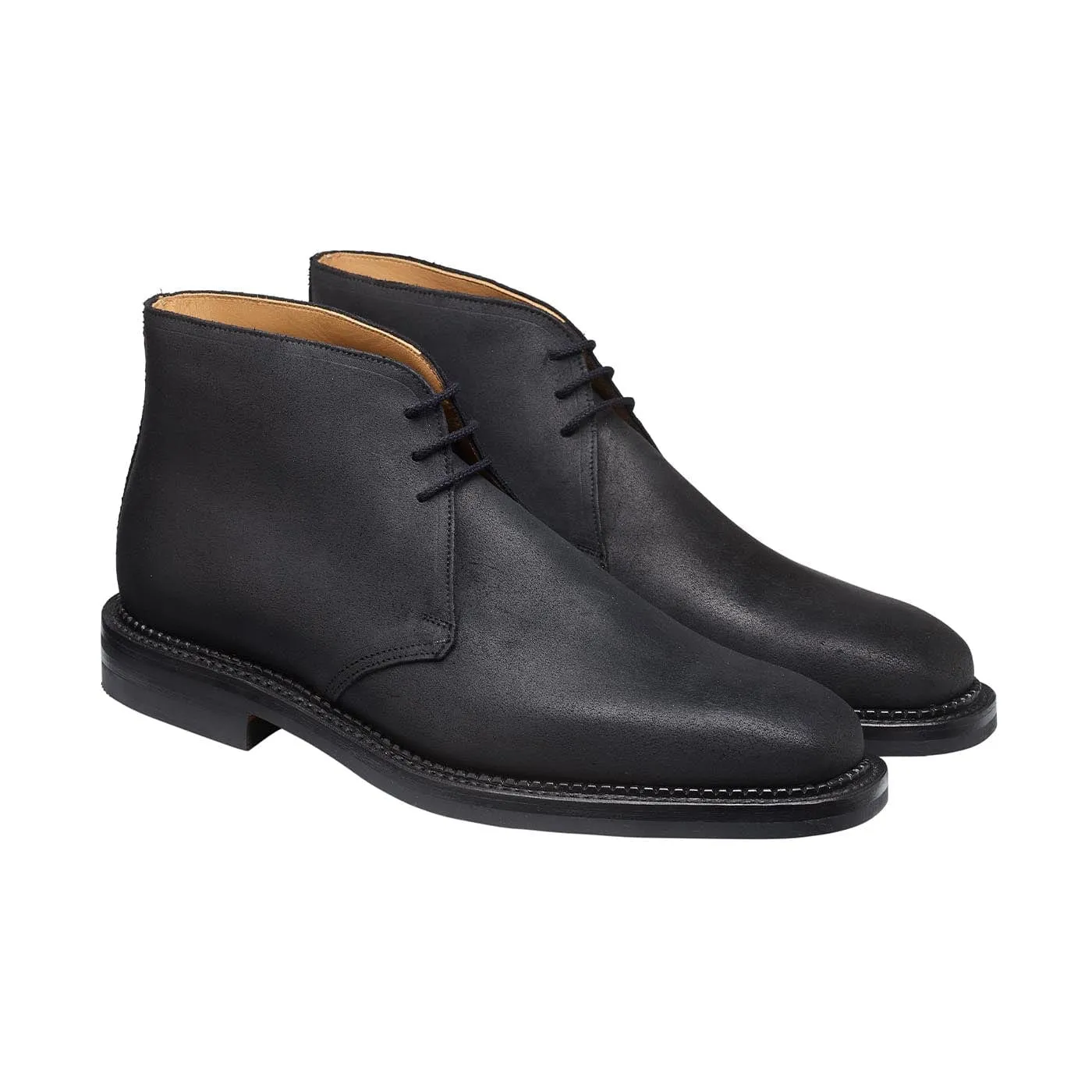 Molton Black Rough-Out Suede Durable Material Anti Slip