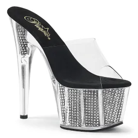 ADORE-701SRS Clear/Black Simulated Rhinestones Durable outsole