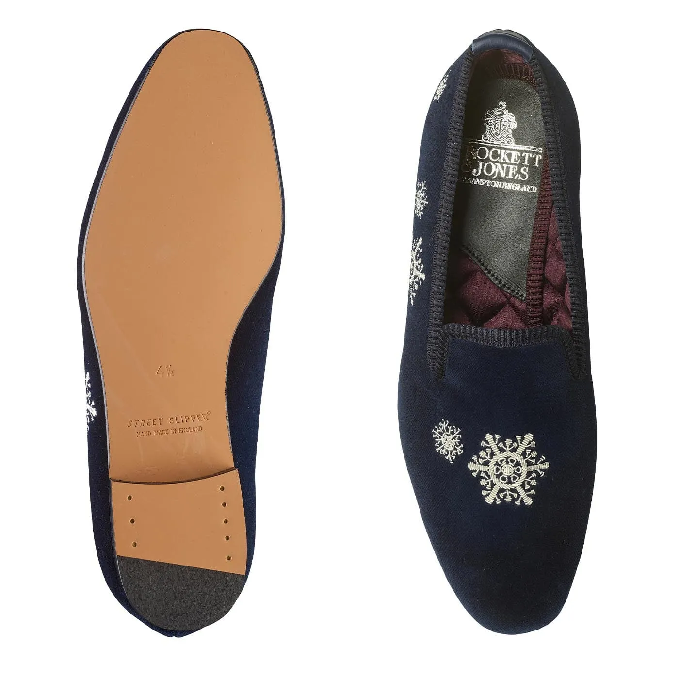 beach shoes Comfy Beach Walk Snowflakes Navy Velvet