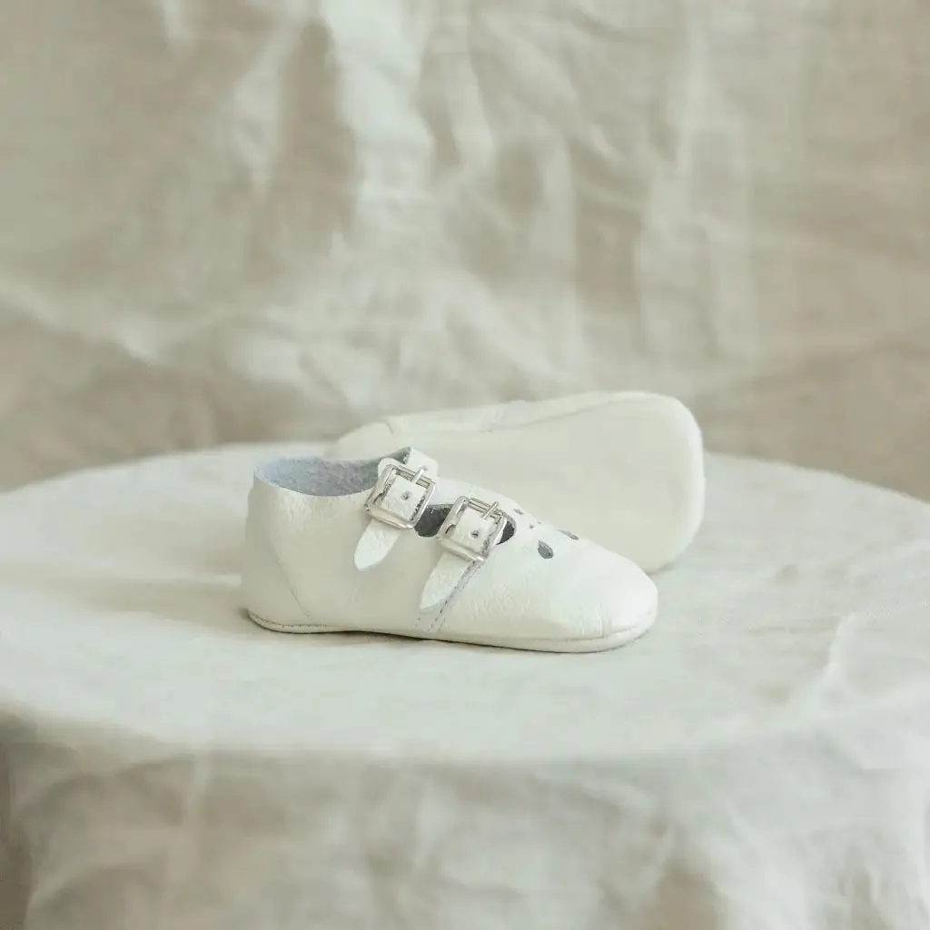 Hiking - suitable kids' shoes Dancing - related kids' shoes Soft Soled Double T-Strap - Ivory